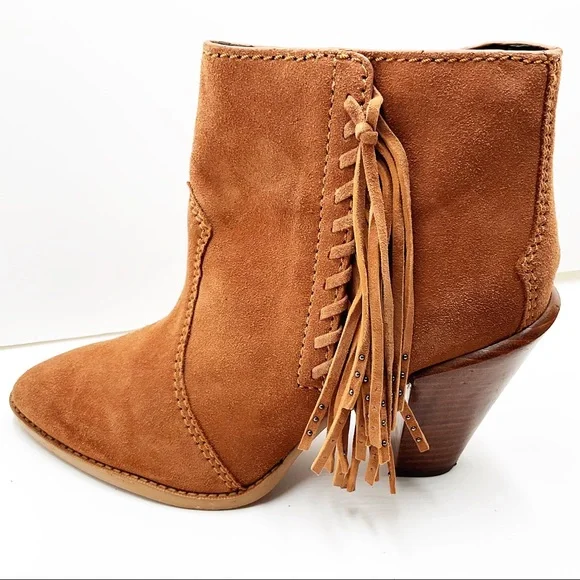 {COACH} Westyn Suede Fringe with Studs Booties